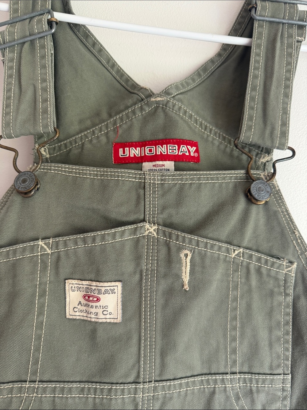 UNIONBAY Olive Green Cargo Bib Overalls - Picture 2 of 4
